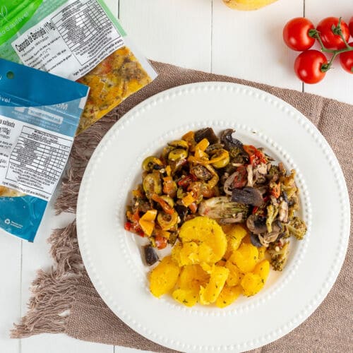 Mix de Cogumelos + Mandioquinha na Manteiga + Caponata de Berinjela (320g)